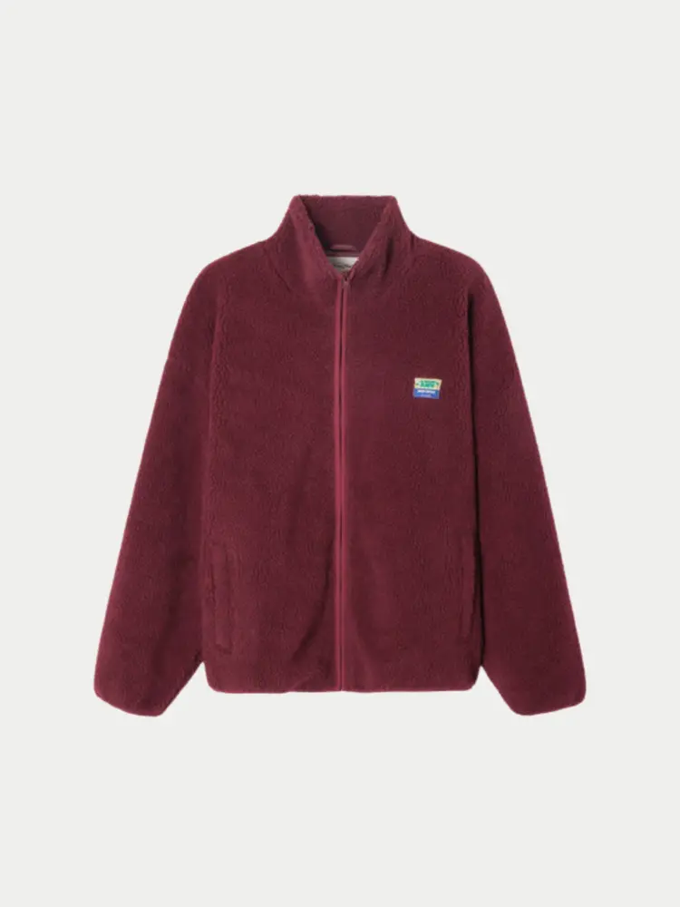 American Vintage Hoktown Fleece Jacket Washed Burgundy