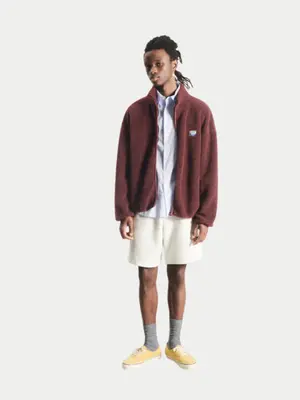 American Vintage Hoktown Fleece Jacket Washed Burgundy