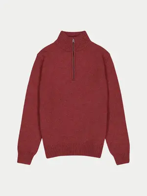 Olow Banjo Knitwear Half-Zip Rust