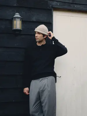 Wax London Brook Beanie Natural Donegal