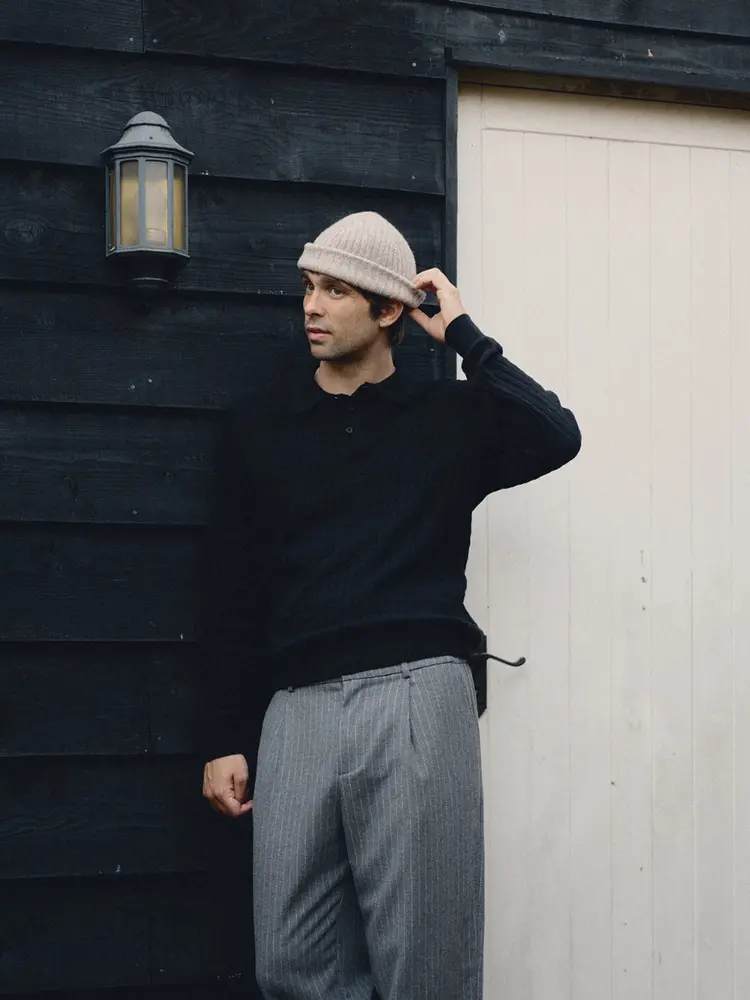 Wax London Brook Beanie Natural Donegal