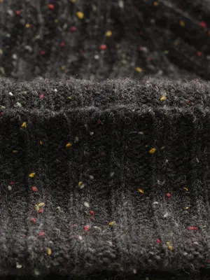 Wax London Brook Beanie Charcoal Donegal