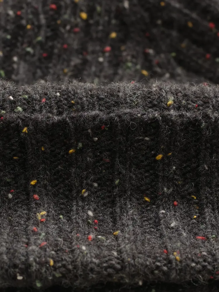Wax London Brook Beanie Charcoal Donegal