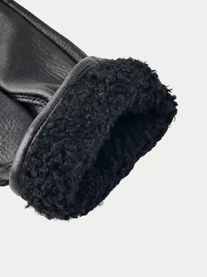 Hestra Deerskin Lambskin Glove Black