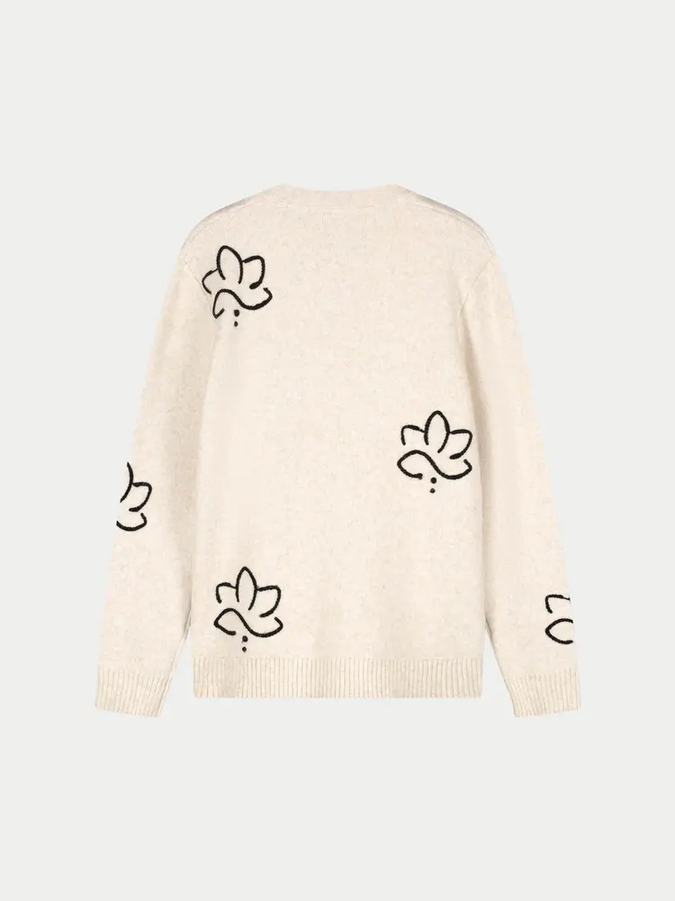 Law Of The Sea Vigo Embroidered Cardigan Parchement