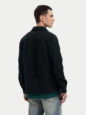 Law Of The Sea Omnia Technical Wool Blend Shirt Pine Green