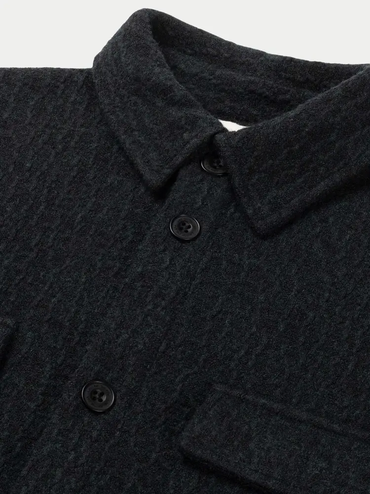 Law Of The Sea Omnia Technical Wool Blend Shirt Pine Green