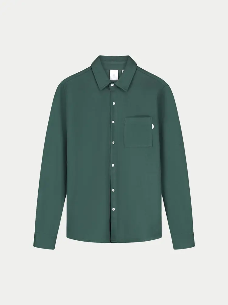 Law Of The Sea Troy Herringbone Shirt Sea Moss