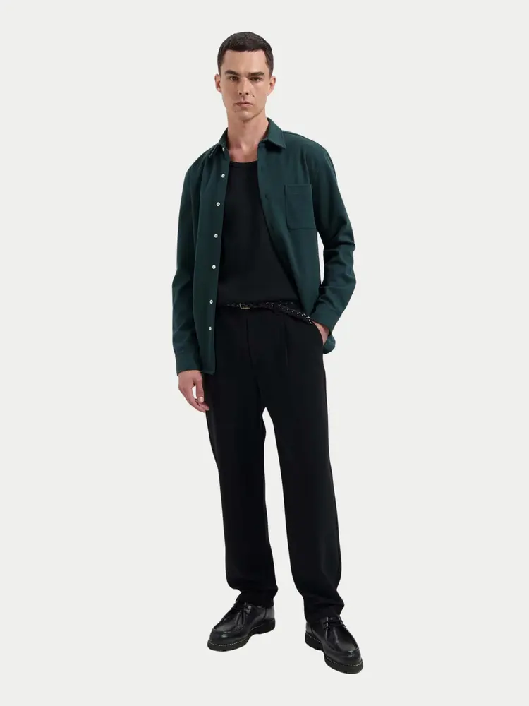 Law Of The Sea Troy Herringbone Shirt Sea Moss