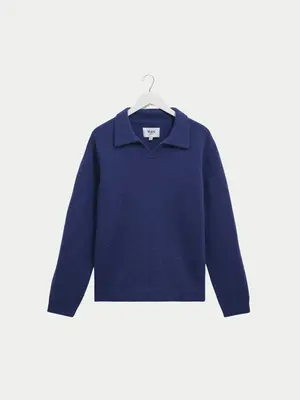 Wax London Carter Open Collar Polo Fluffy Blye