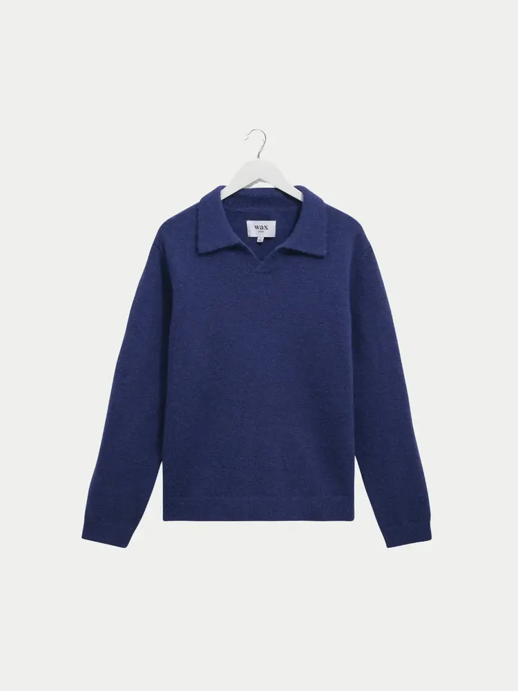 Wax London Carter Open Collar Polo Fluffy Blye