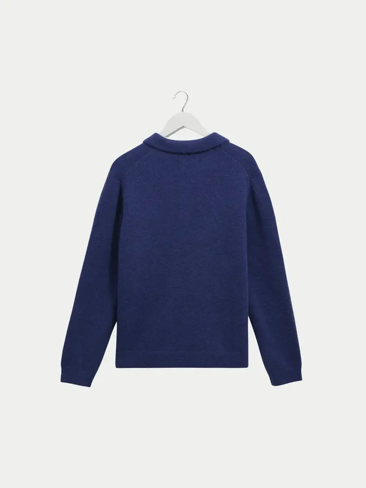 Wax London Carter Open Collar Polo Fluffy Blye