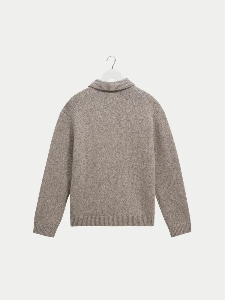 Wax London  Alpha Zip Polo Fleck Grey