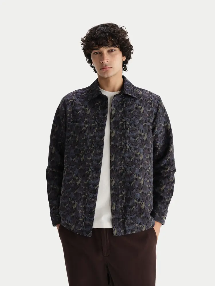 Wax London Whiting Overshirt Camo Jacquard
