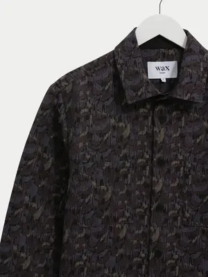 Wax London Whiting Overshirt Camo Jacquard