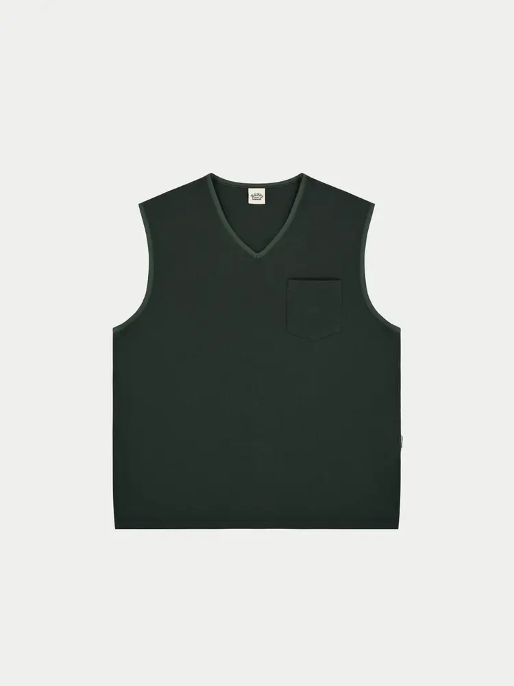 Kappy Woven Cotton Vest Green