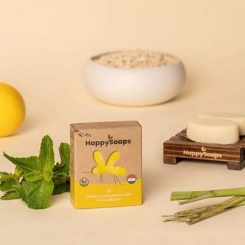 HappySoaps Anti-Insect Bar - Citronella & Munt HappySoaps Anti-Insect Bar - Citronella & Munt