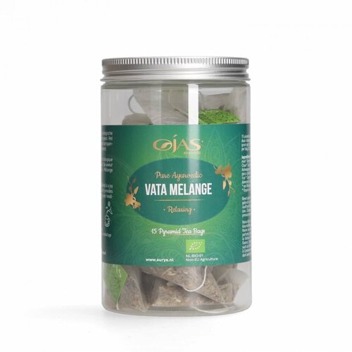 Ojas Ayurveda Kruidenthee Vata Melange - Relaxing (Verwarmend & Aardend) Ojas Ayurveda Kruidenthee Vata Melange - Relaxing (Verwarmend & Aardend)
