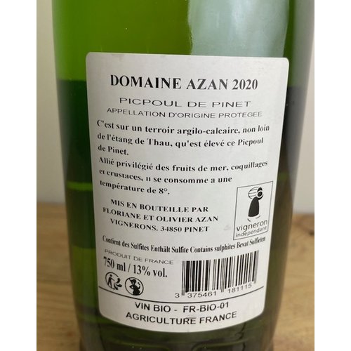 Domaine de Petit Roubié Picpoul de Pinet Domaine Azan