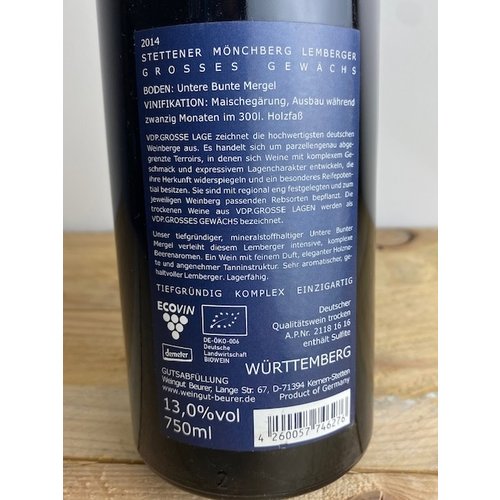 Weingut Beurer Monchberg Lemberger GG