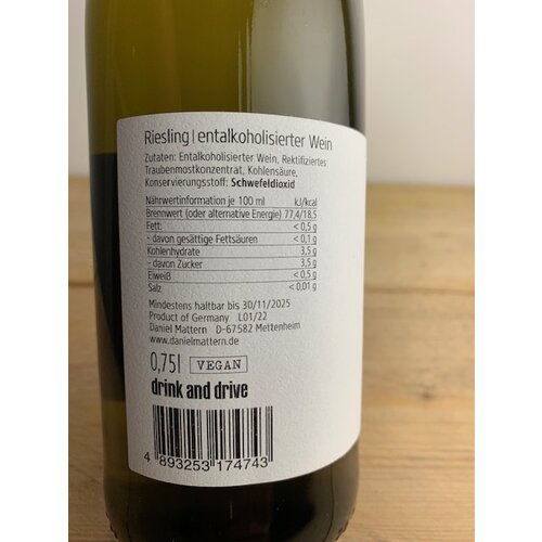 Weingut Daniel Mattern Riesling No Limit (alkoholfrei)