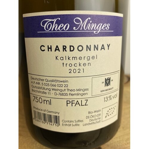 Weingut Theo Minges Chardonnay Kalkmergel 2024 BIO