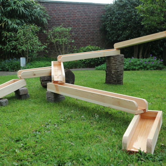 Waterbaan hout  6 delig - 4 meter