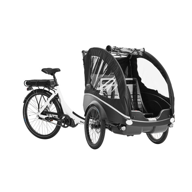 Kangaroo Lite Bakfiets wit frame zwarte kuip