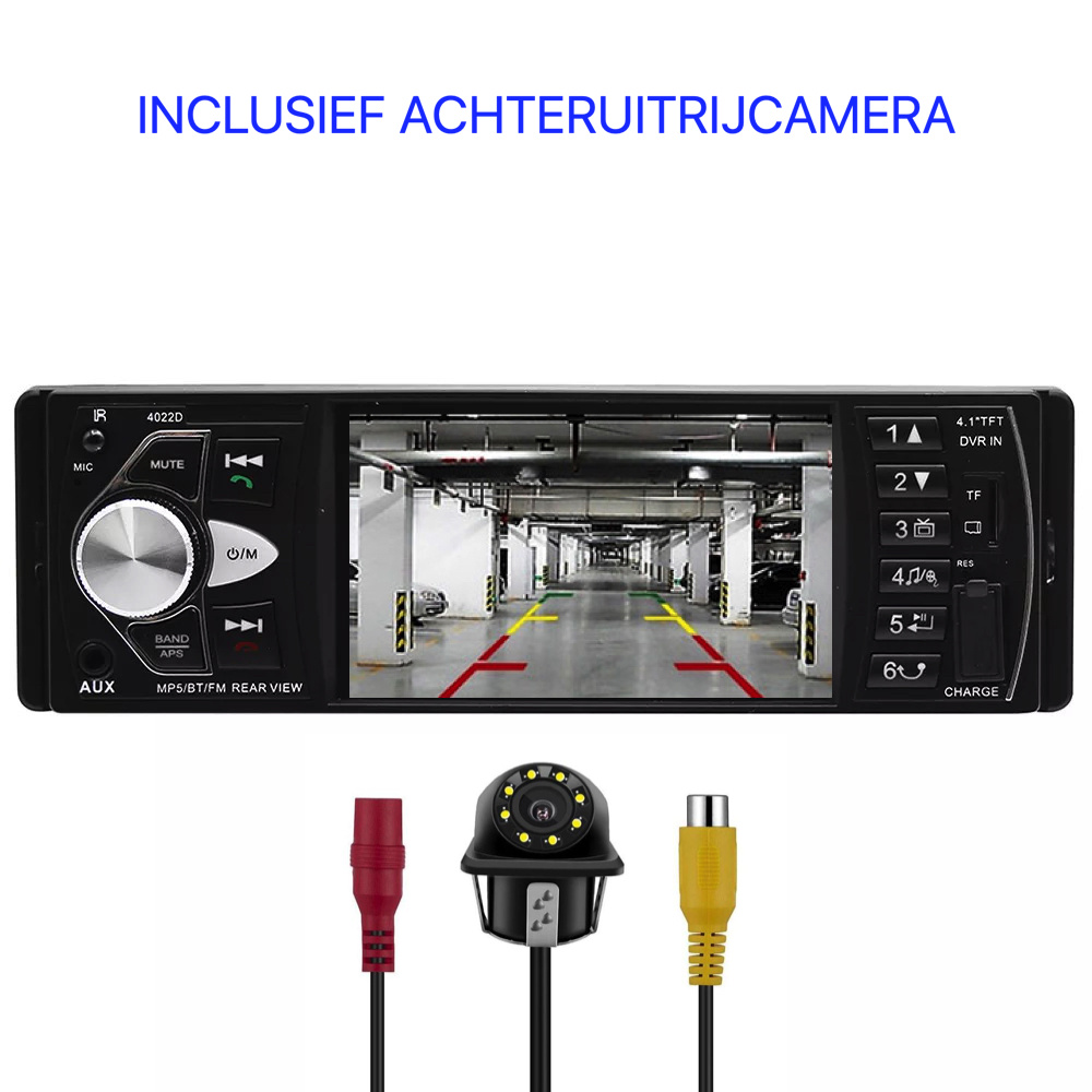 Enkel met 4 INCH scherm en camera Bluetooth & USB - Caraudiogigant.nl