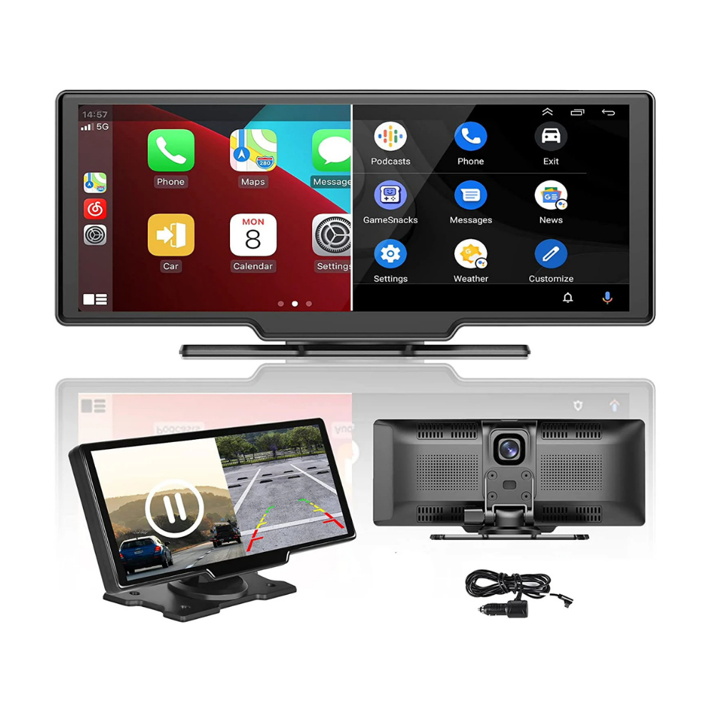 Wireless Apple Carplay Android Auto 9,26 Zoll Dashcam GPS mit Rückfahrkamera 64G
