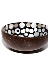 P'TIT POT MOTHER OF PEARL COCONUT BOWL - ZWART MET PARELMOER