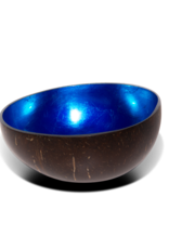 P'TIT POT LACQUER COCONUT BOWL - BLAUW METAALLAK