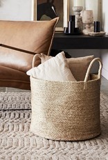 THE DHARMA DOOR LARGE  ROUND JUTE BASKET - NATURAL