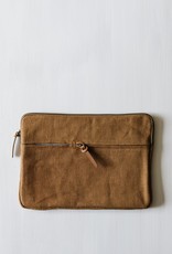 THE DHARMA DOOR JUTE CANVAS LAPTOP BAG SMALL- CAMEL