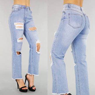 BLACKFRIDAY50 Boyfriend-Jeans mit Rip Medium Taille
