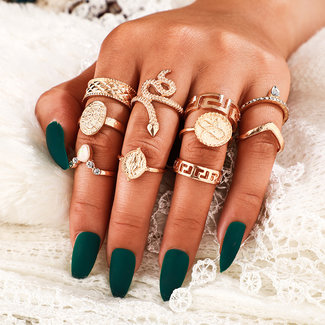 Satz mit 10 goldenen Ringen