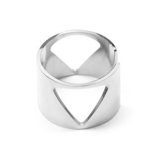 BLACKFRIDAY50 Wide Open Ring Silber Triangles