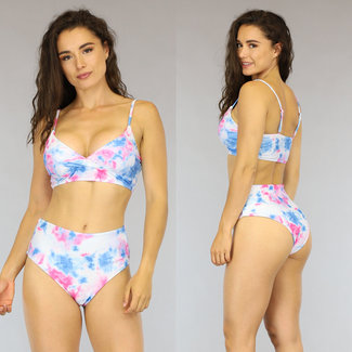 SALE Triangel-Bikini mit hoher Taille und Färbung