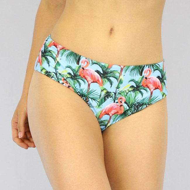 Flamingo Bandeau Bikini mit hoher Taille - Oberteil