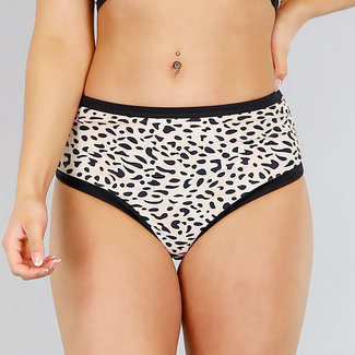 SALE80 Beige High Waist Leopard Halter Bikini - Slip