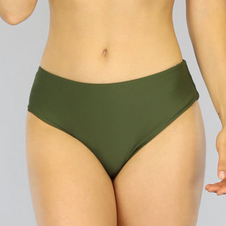SALE Bandeau-Bikini mit hoher Taille und grünen Blättern - Unten