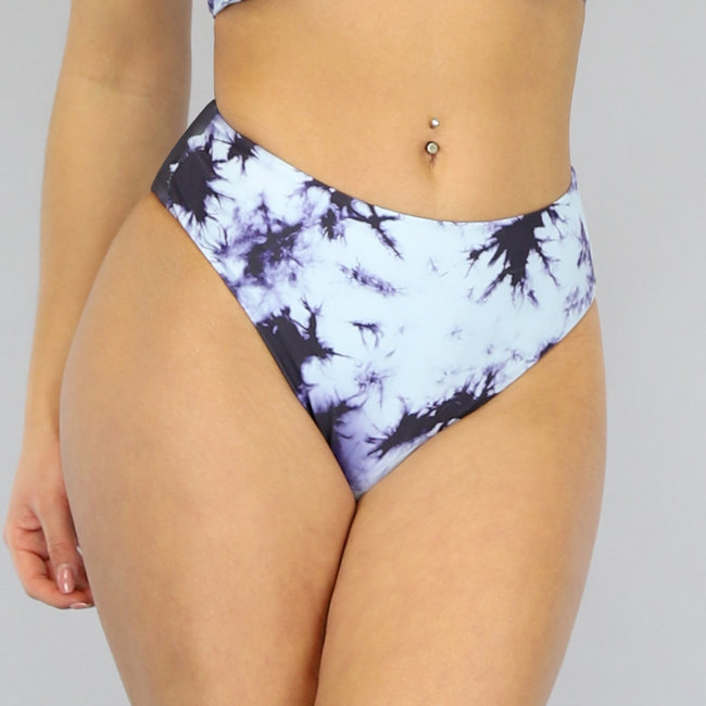 BF2023 Maxi-Bikiniunterteil mit hoher Taille und Marmoroptik