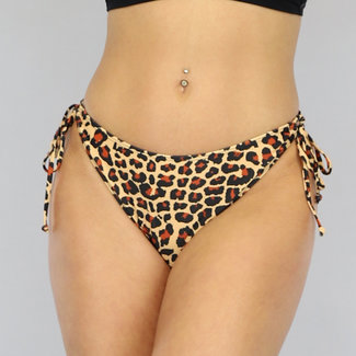 Leopard Bikiniunterteil mit Schnürung