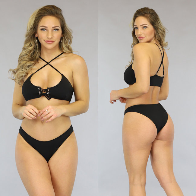 Basic Schwarzes Bikini-Unterteil