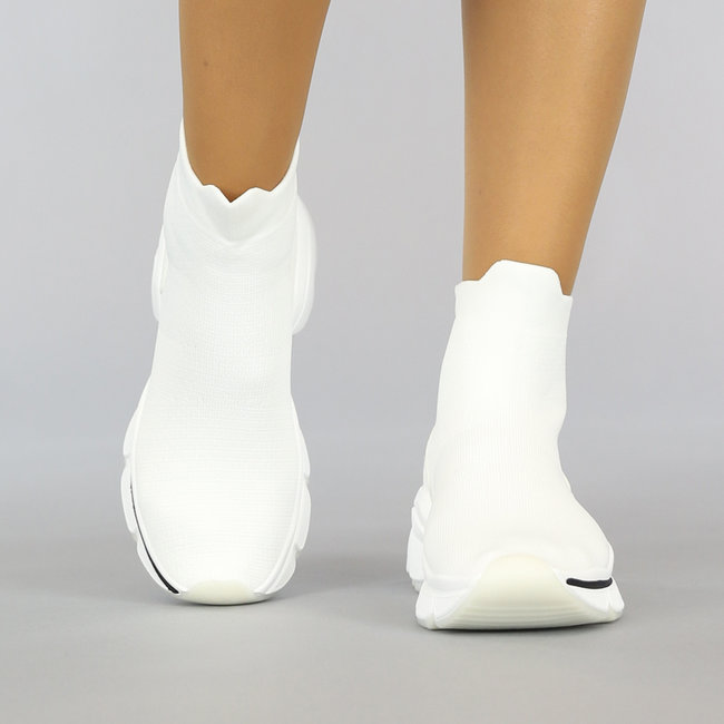 Hohe weiße Socken Slip-on Sneakers