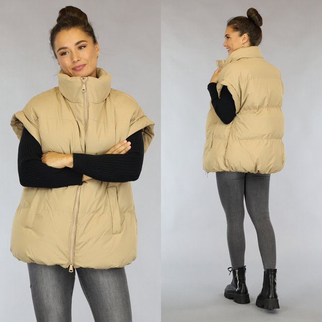 Bodywarmer in Übergröße Camel