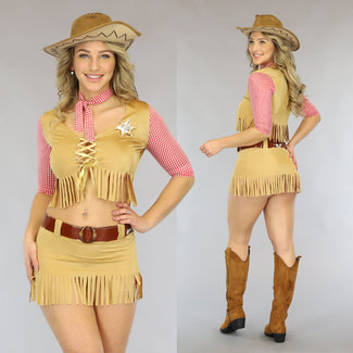 KOSTUUM Kurzes Cowgirl Sheriff Kostüm