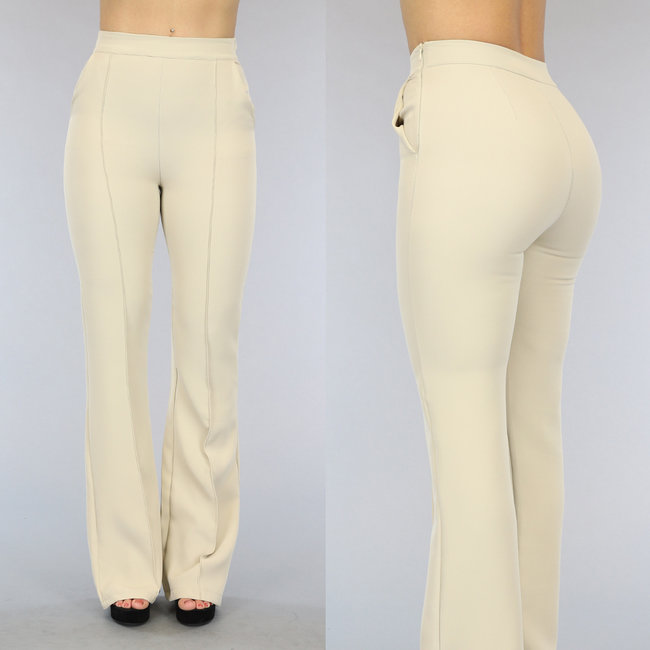 BF2023 Basic-Hose in Beige mit Schlaghose