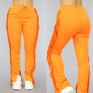 BF2023 Orangefarbene Sweatpants mit Fransen