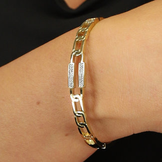 BF2023 Goldenes Gliederarmband mit Strass